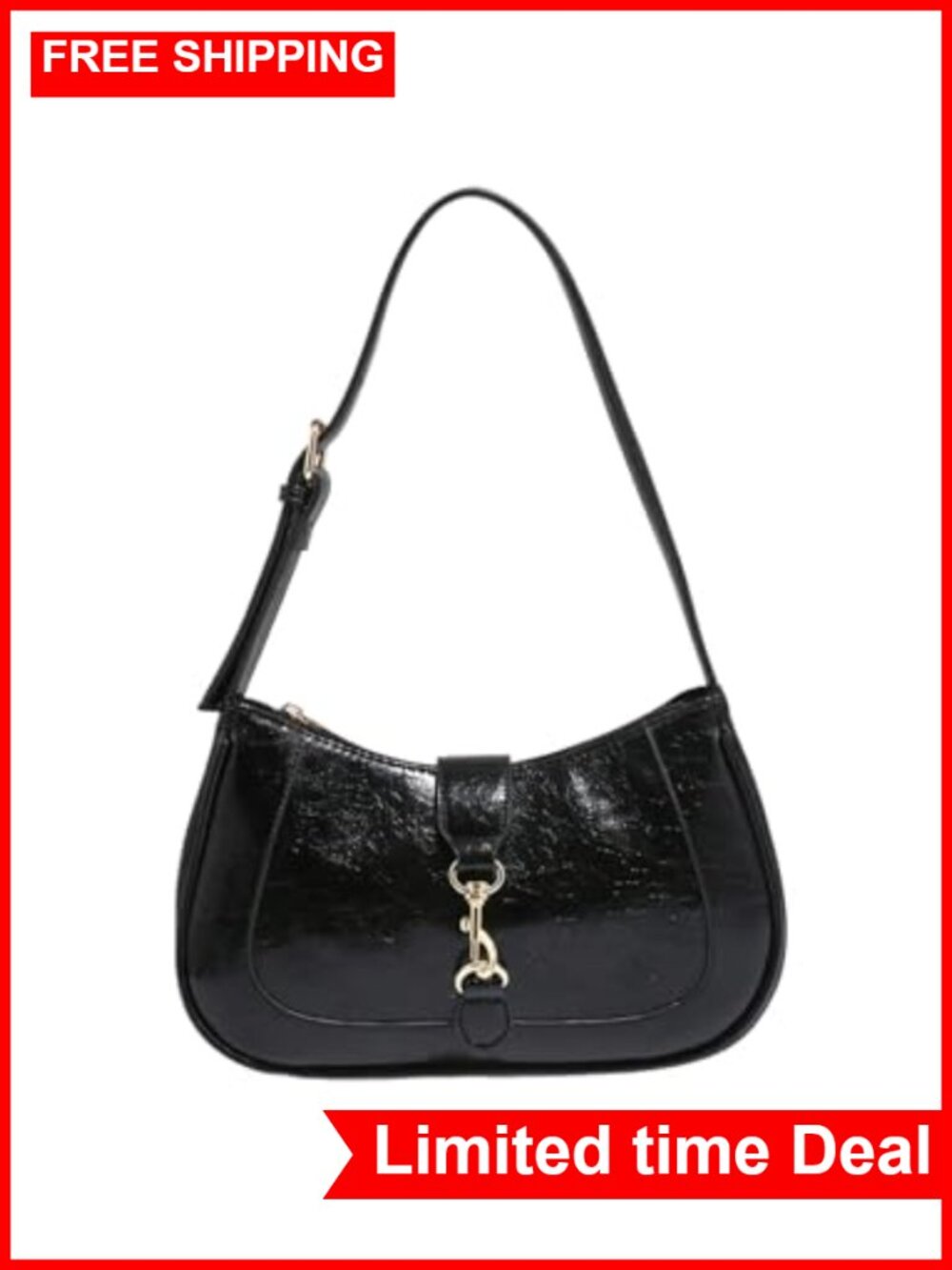 RoseSeek Women's Retro Vintage Zipper Shoulder Bag Elegant Underarm Purse